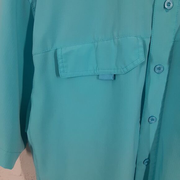 Gillz Adult Men's L Blue Short Sleeve Vented Fishing Shirt Breathable Outdoor - Picture 3 of 9